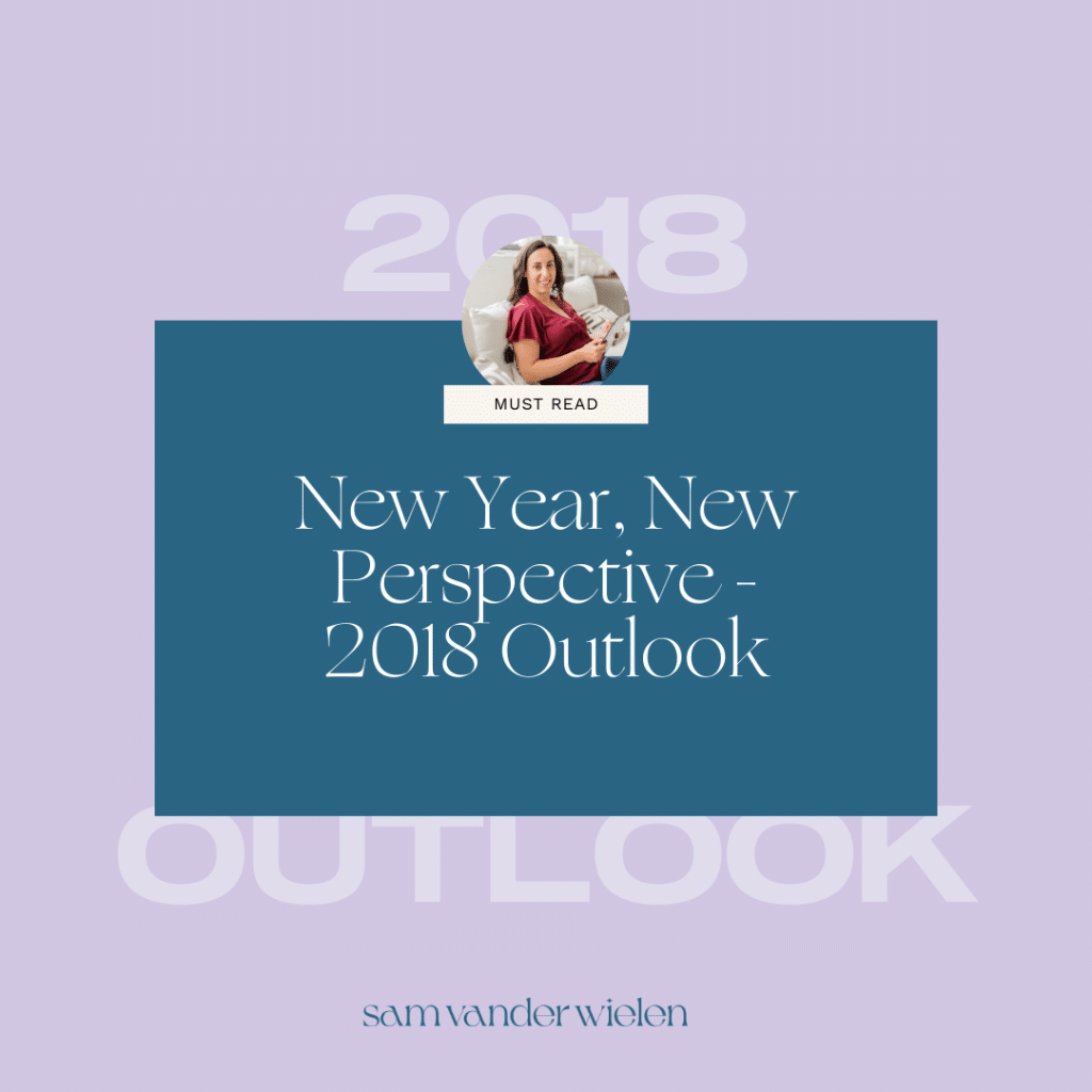 Lavender background with text overlay "New Year, New Perspective - 2018 Outlook"