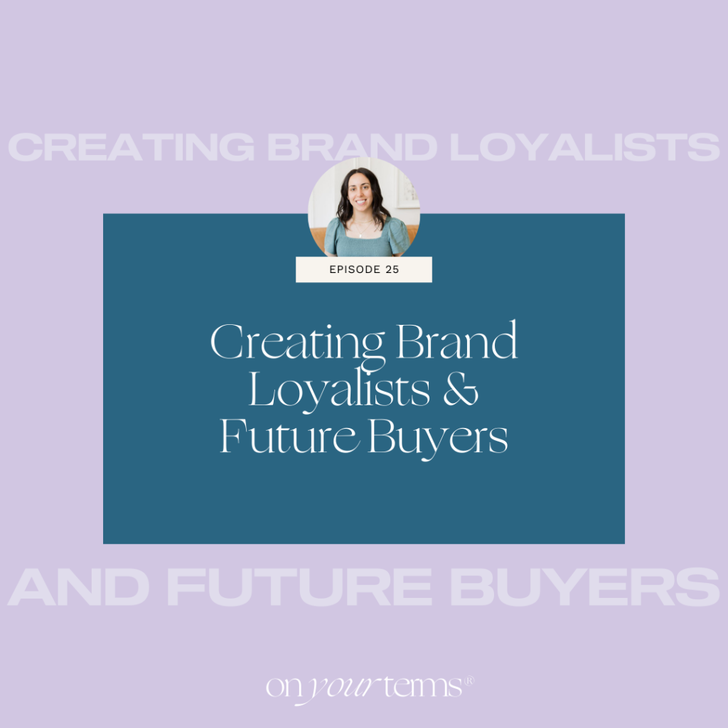 lavender background with text overlay "Creating Brand Loyalists & Future Buyers"