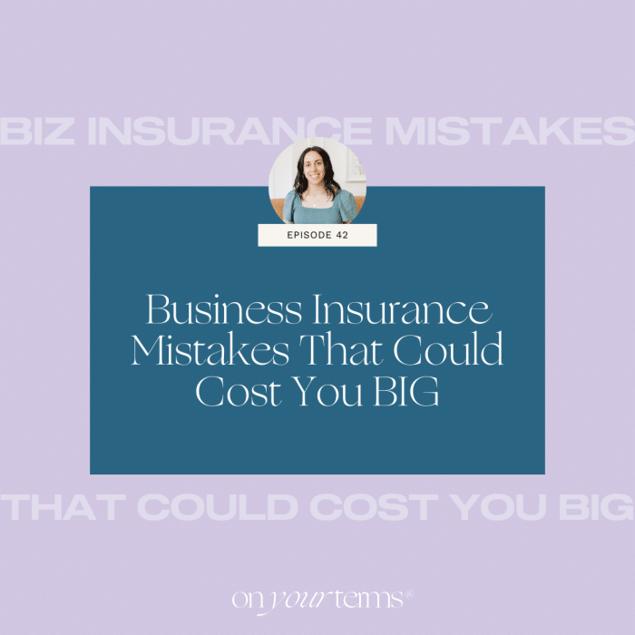 lavender background with text overlay "Business Insurance Mistakes That Could Cost You BIG"