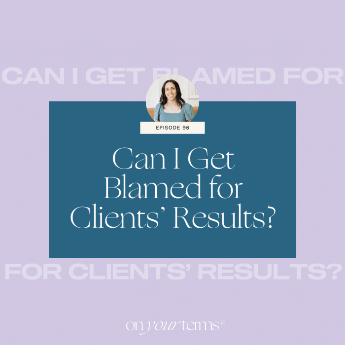 Lavender background with text overlay "Can I Get Blamed for Clients’ Results?"