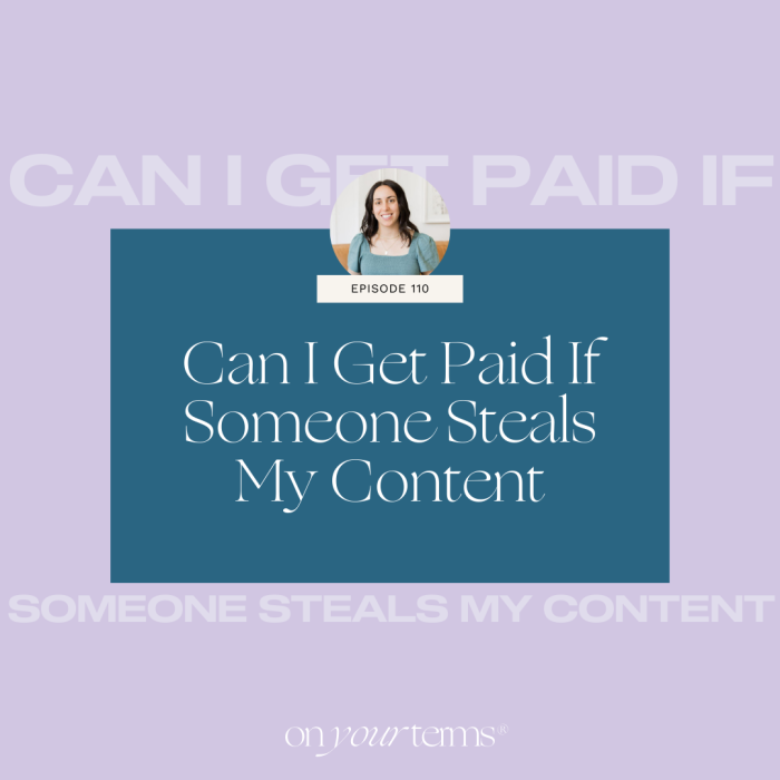 lavender background with text overlay "Can I Get Paid If Someone Steals My Content"