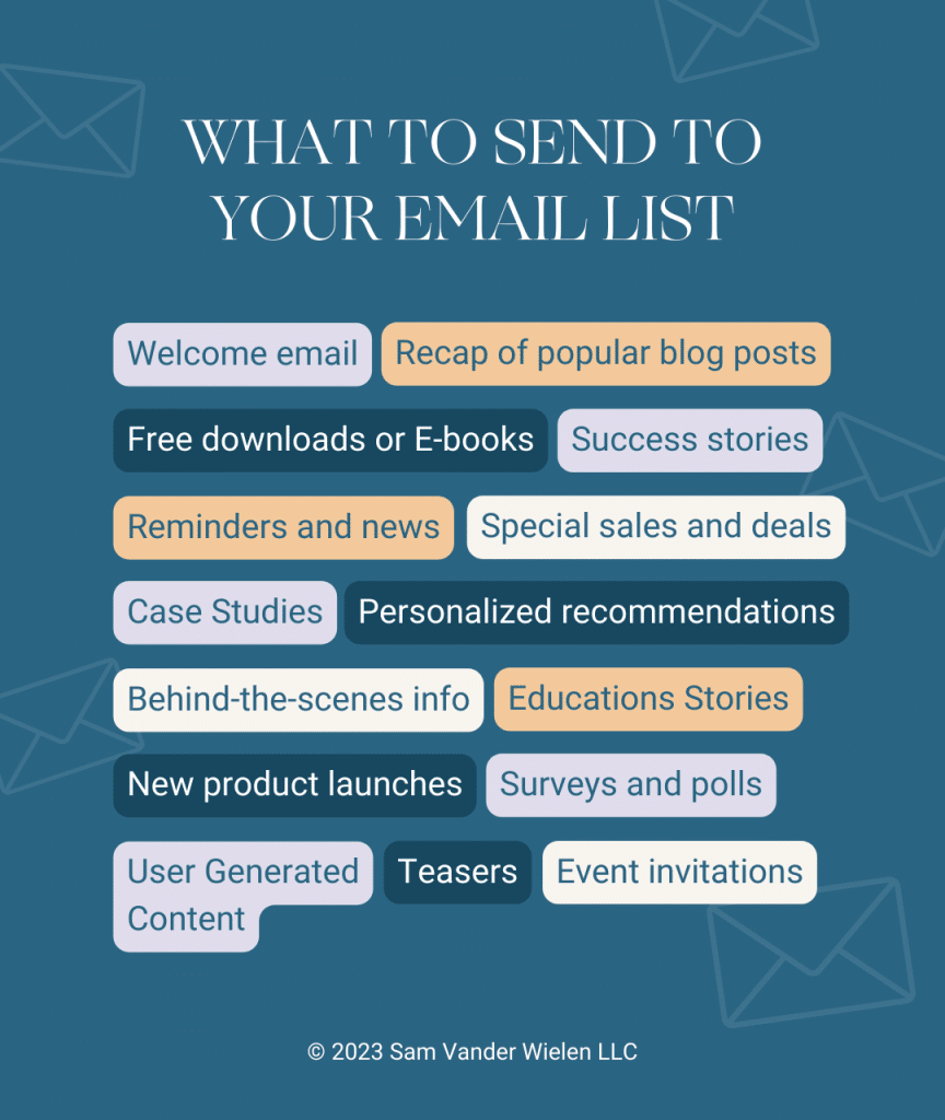 What To Send To Your Email List | Sam Vander Wielen