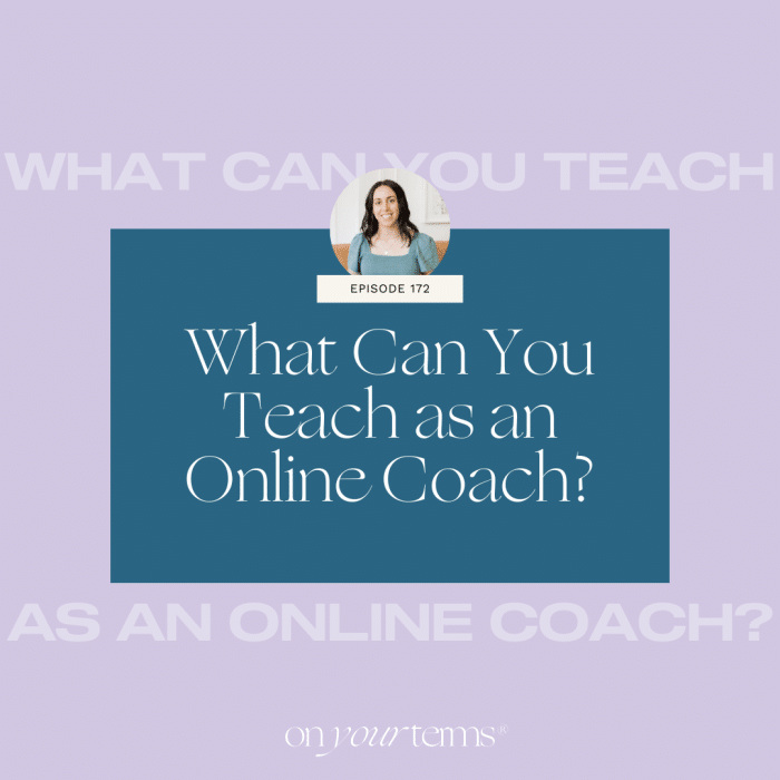 Lavender background with text overlay "What Can You Teach as an Online Coach?"