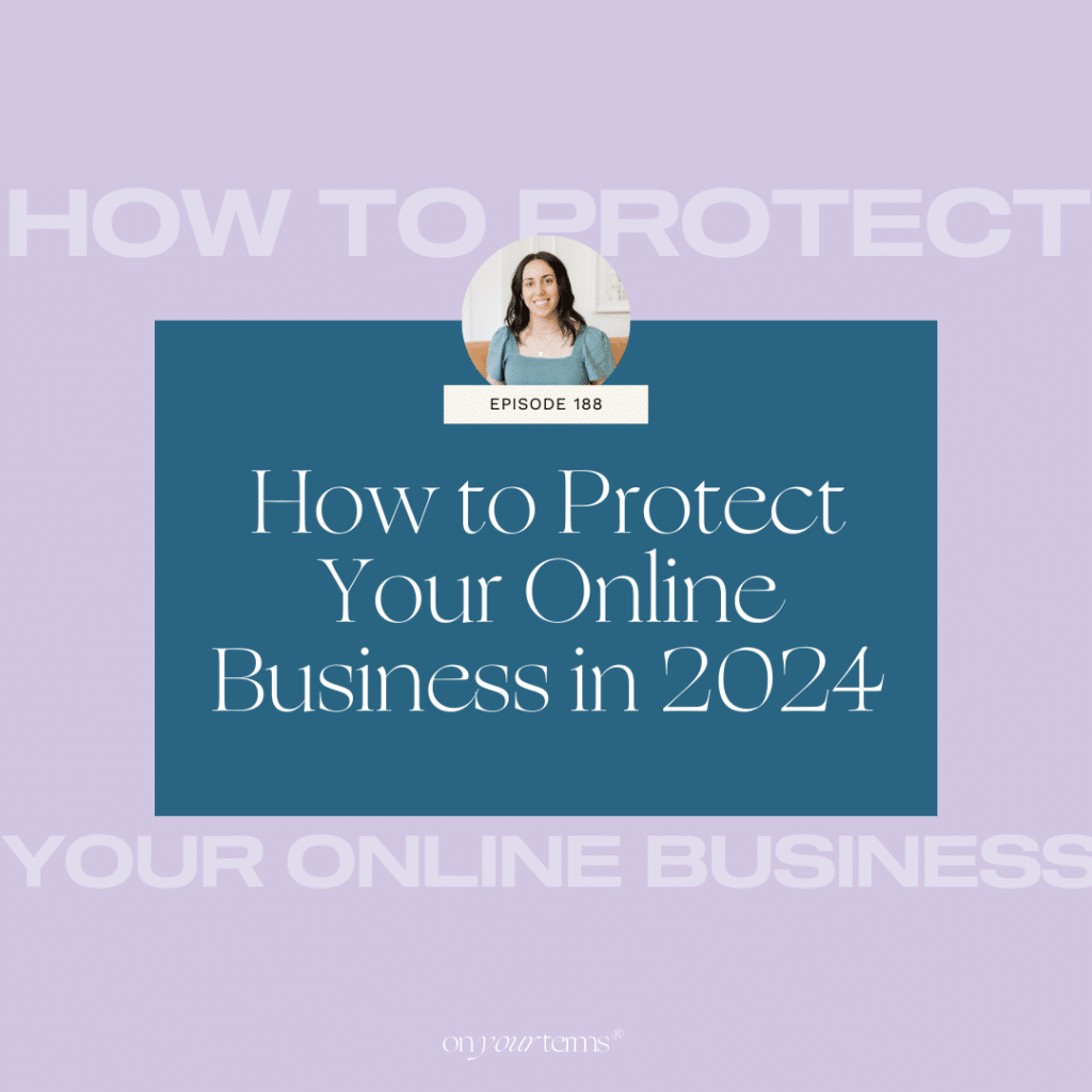 lavender background with text overlay "How to Protect Your Online Business in 2024"