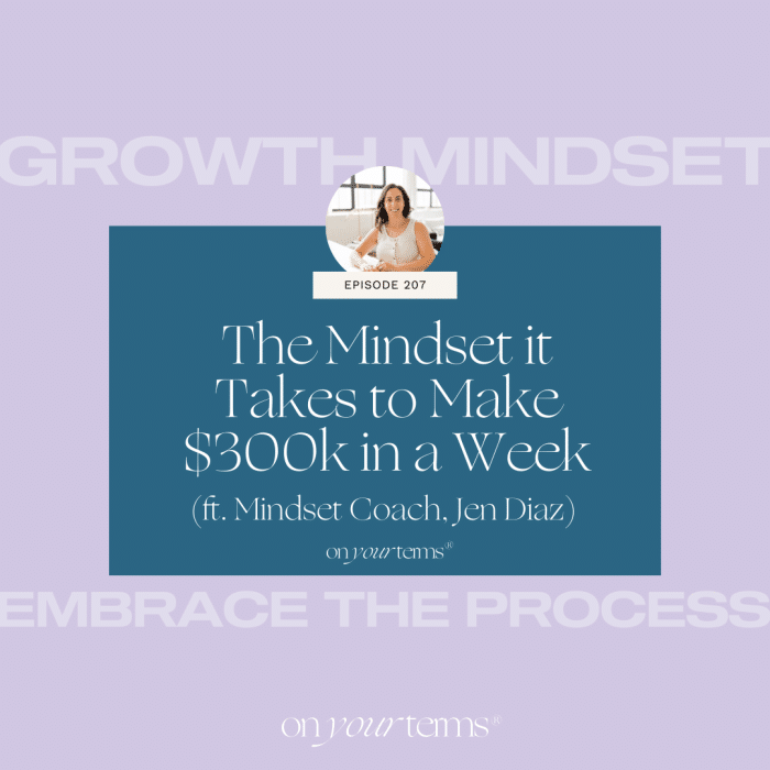 lavender background with text overlay The Mindset it Takes to Make $300k in a Week
