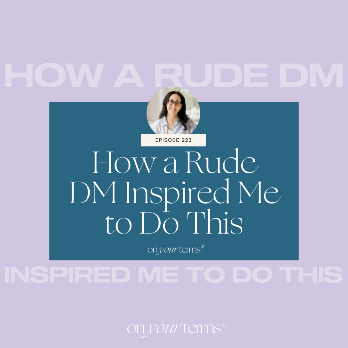lavender background with text overlay How a Rude DM Inspired Me to Do This