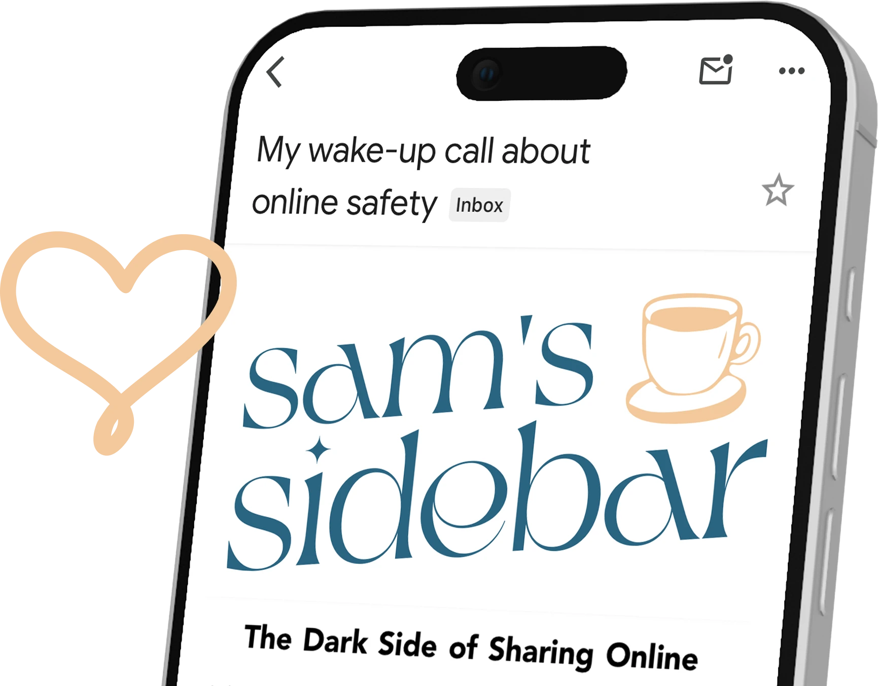 iPhone with newsletter on it