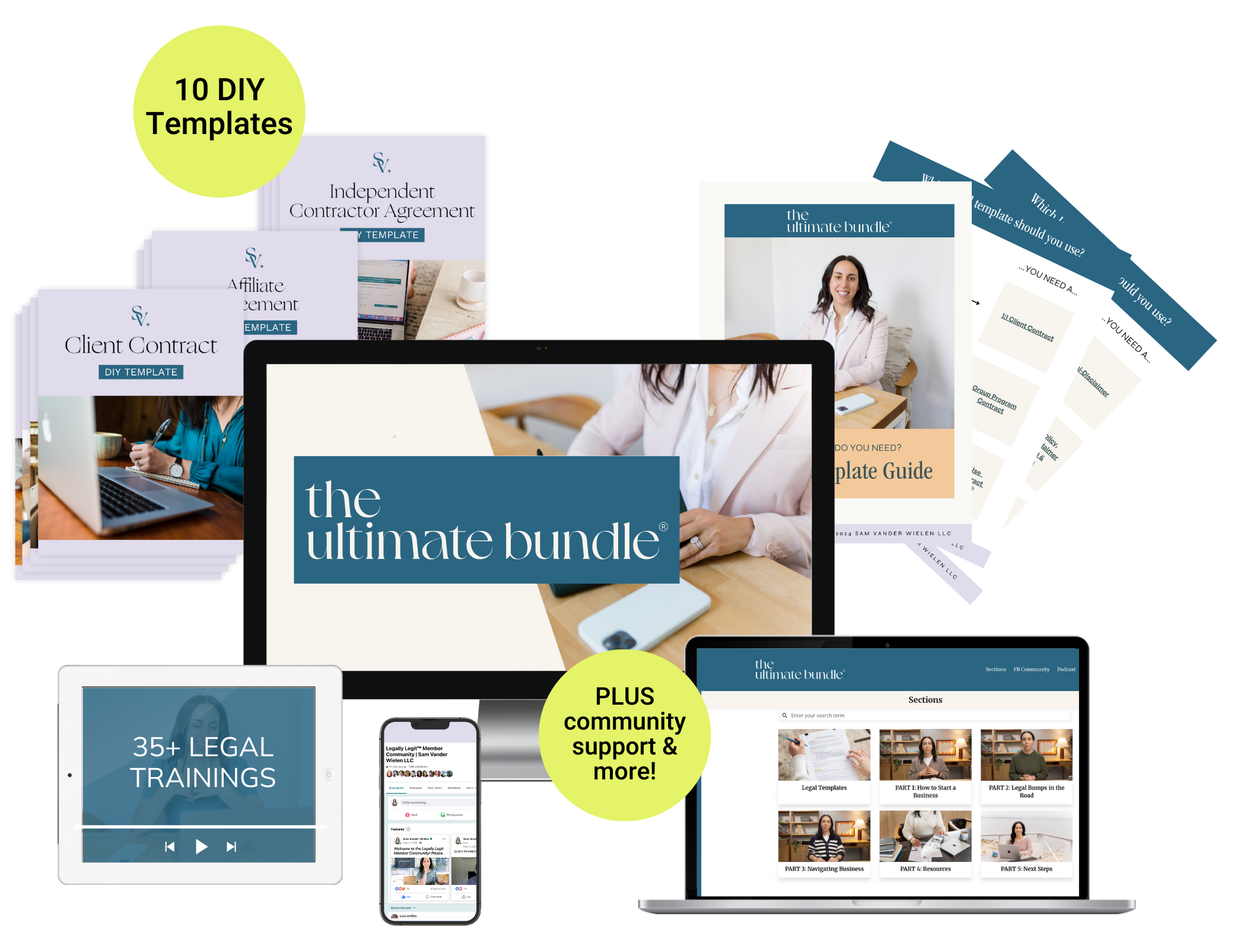 Mockup showing all the things included in the Ultimate Bundle®