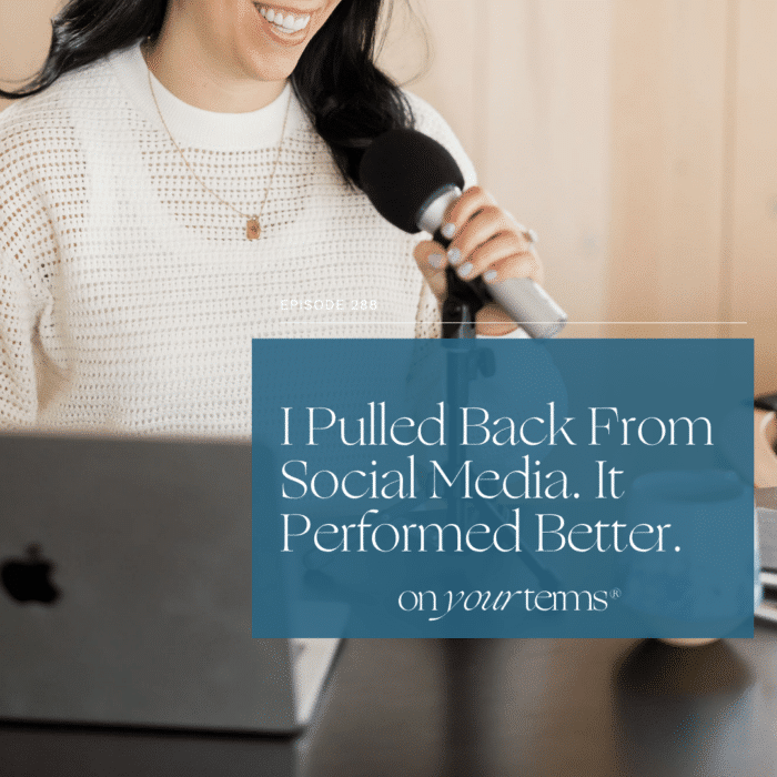 Sam Vander Wielen smiling and holding a microphone with text overlay reading “I Pulled Back From Social Media. It Performed Better."