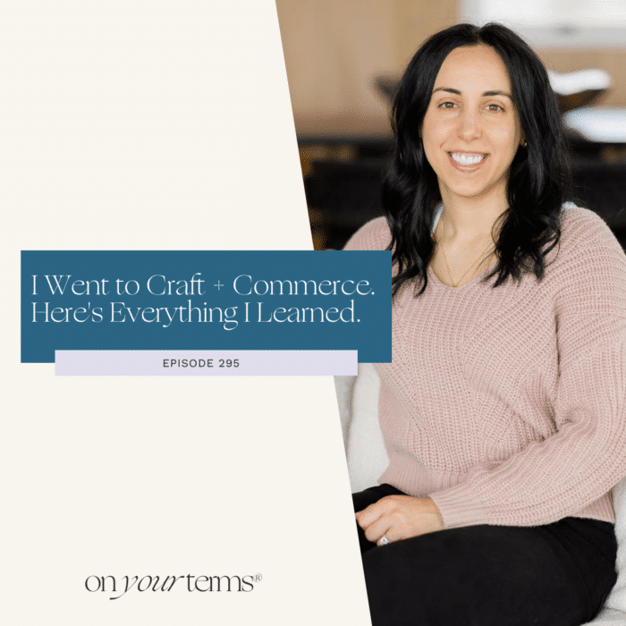 Sam Vander Wielen sitting indoors and smiling and with text overlay reading "I Went to Craft + Commerce. Here's Everything I Learned."