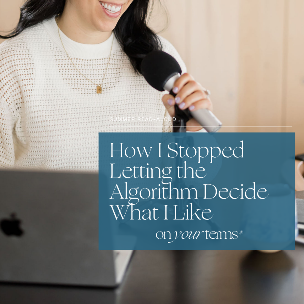 Sam Vander Wielen sitting, smiling and holding a microphone. Text overlay reading "How I Stopped Letting the Algorithm Decide What I Like"